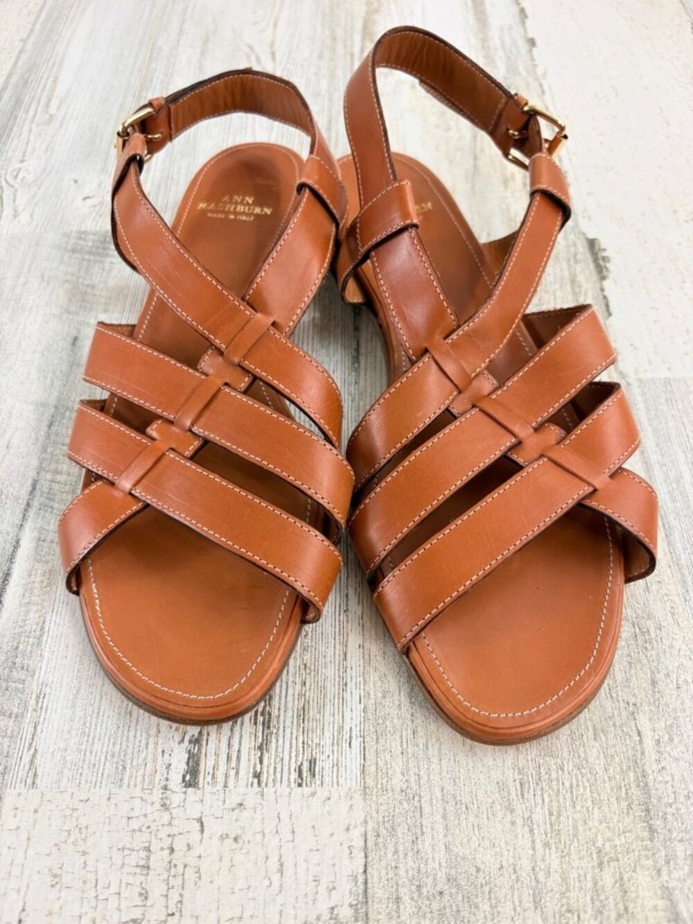 Ann Mashburn Leather Sandals Womens Shoes 40 9.5